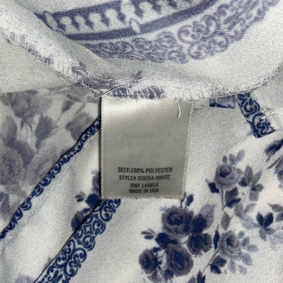 Blue Rain Floral Blue Swim Coverup / Kimono / Shawl Size Large - Picture 4 of 4